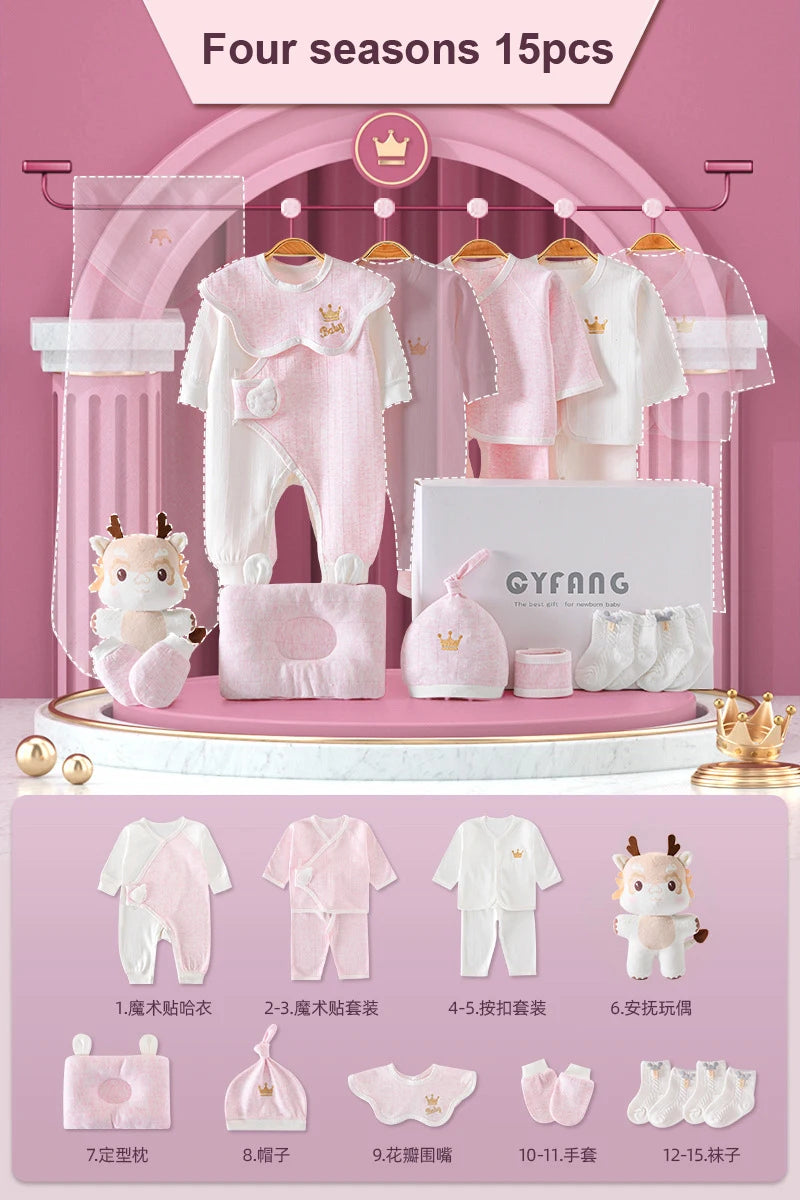 Newborn Baby Clothing 15/18/20 Pieces/0-3Months 100%Cotton Kids Clothes Suit Unisex Infant Boys Girls Clothing Set Without Box