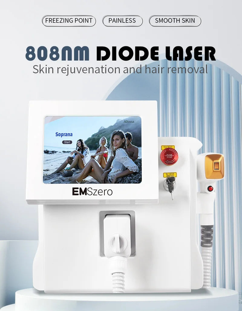 Diode Laser Hair Removal Equipment Freezing Point Painless And Safe Hair Removal System 3 Wavelength 755nm 808nm 1064nm HOT