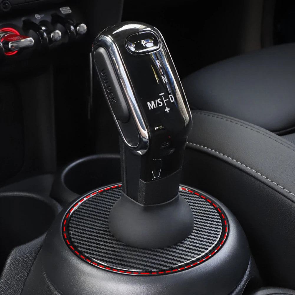Car Central Control Shift Gear Lever Dust Cover Sticker For MINI Cooper S JCW F54 F55 F56 F57 F60 Decorative Shell Accessories