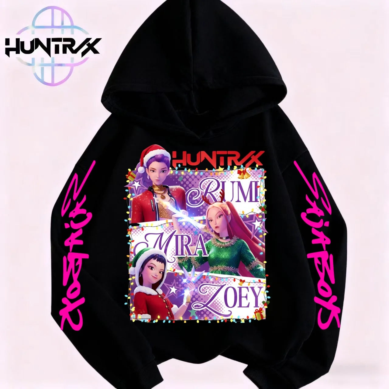 Christmas hooded sweatshirt baby pullover hooded sweatshirt KPop demon hunter Huntrix hooded sweatshirt children's boys fashion