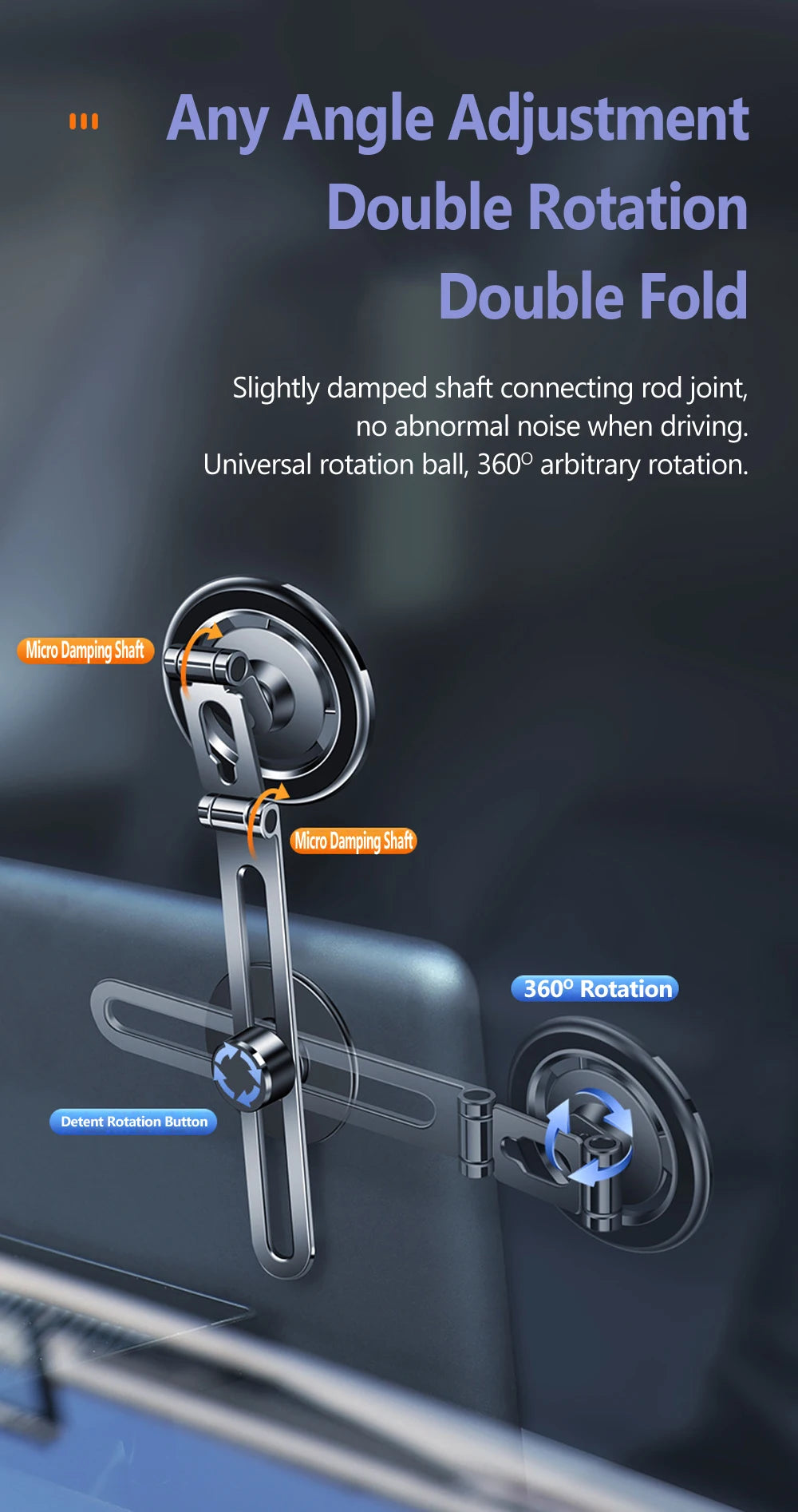 Magnetic Car Phone Holder Adjustable Foldable Telescopic Strong Magnetic GPS Mount Support for IPhone 14 13 12 MagSafe Charger