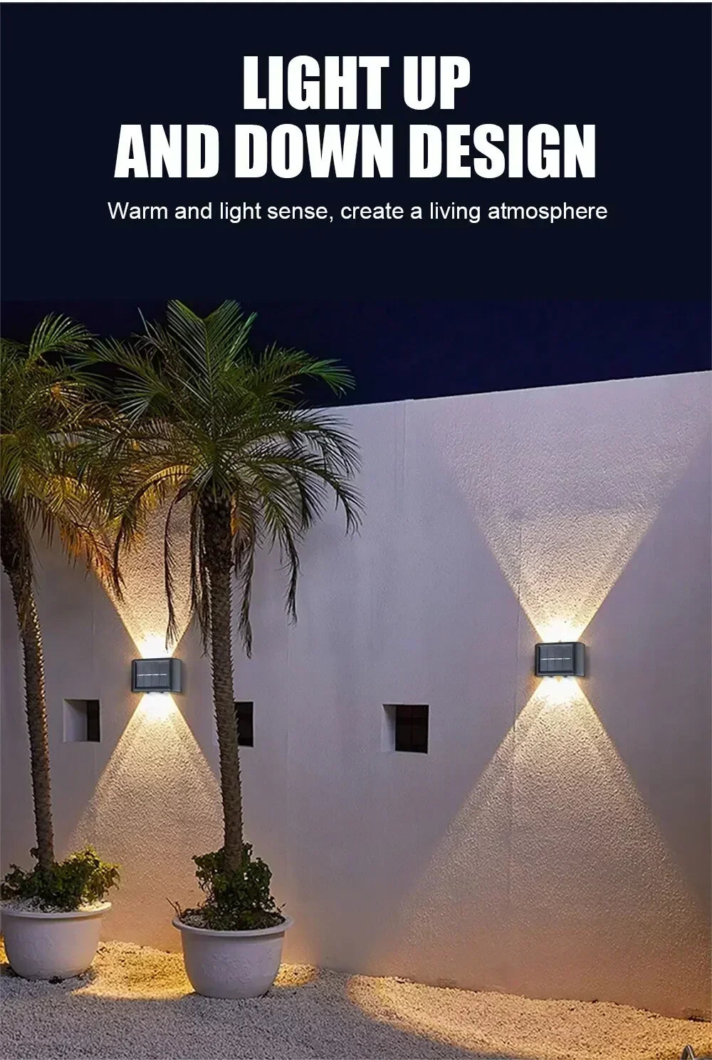 4/6/8 LED Solar Double-headed High Brightness Wall Lights Garden Lights Door Sign Wall Lights Outdoor Waterproof Wall Decor Led