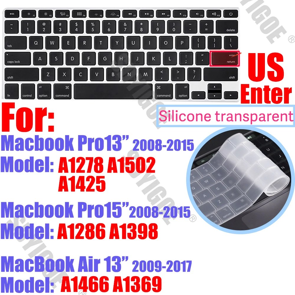 Silicone Keyboard Cover Skin for all models MacBook Air/Pro13“14”15“16” M1 M2 M3 Chip Model A2918 A2991 A2338 A2337 A2681 US&amp;EU