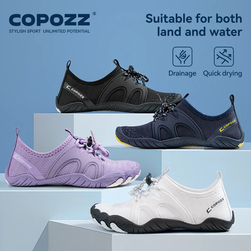 COPOZZ Unisex Water Shoes Barefoot Shoes Outdoor Beach Water Sports Upstream Aqua Shoes Sport Running Fitness Non-slip Sneakers