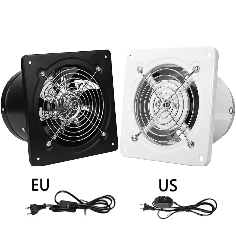 Silent Exhaust Fan Wall-Mounted 4-Inch 100mm Window-Type Bathroom Exhaust Fan Ventilation and Air Exchange Fan Duct Extractor