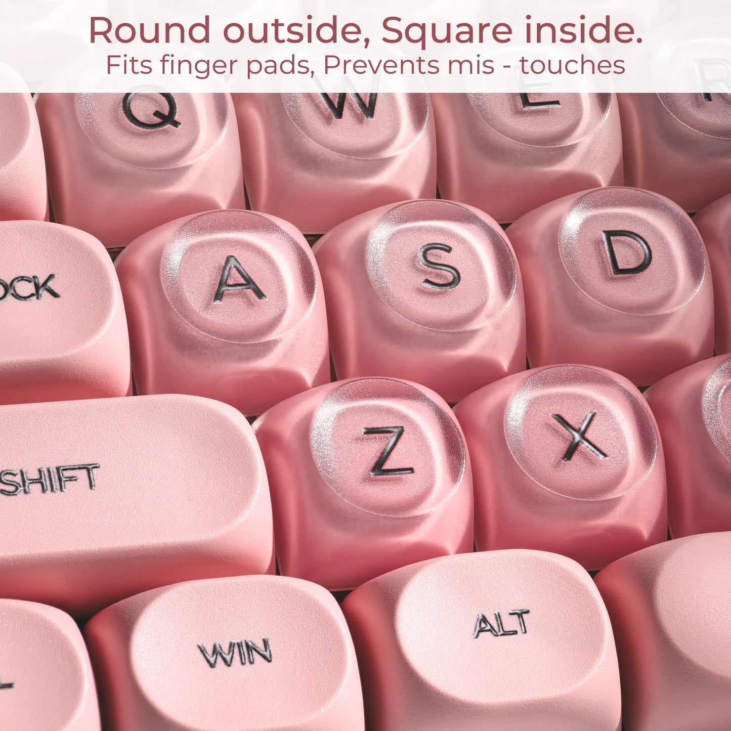 XVX Pink Keycap Clear 132 Keys Dye Sublimation Pbt+Pc HOA Profile Foundation Key Cap for Mechanical Keyboard 75% Keycaps
