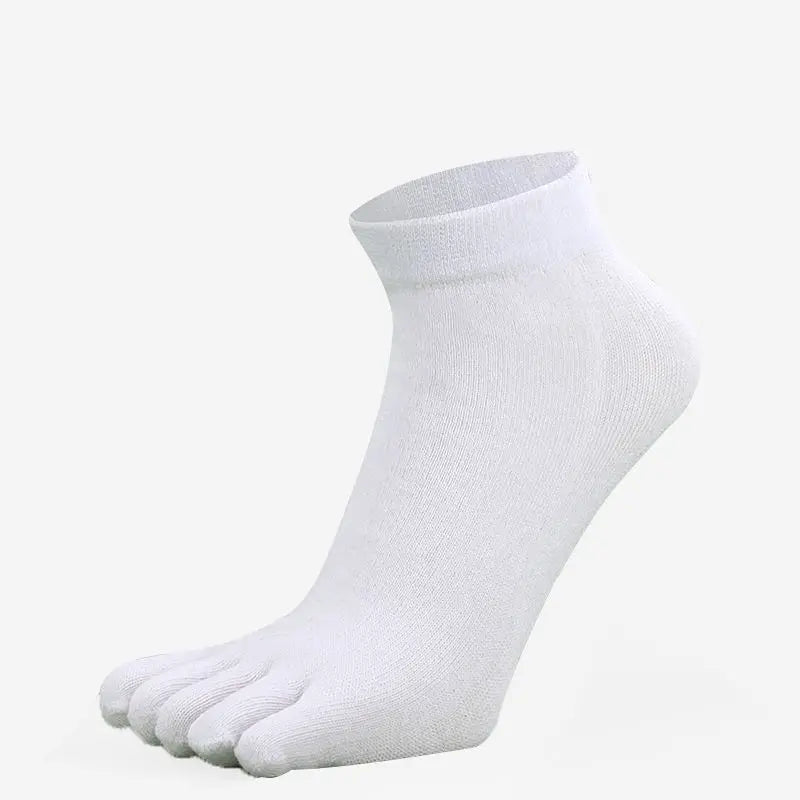 Toe Socks Men cotton Five Fingers Socks Breathable Short Ankle Crew Socks Sports Running Solid Color Black White Grey Male Sox