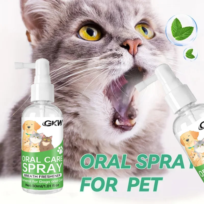 Pet Dental Spray, No Brushing Needed, Cleans Teeth, Freshens Breath, for Cats & Dogs All Breeds, Safe Formula, Daily Dental Care