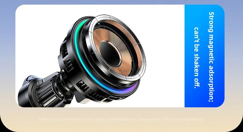 Magnetic Wireless Car Charger Phone Holder QI2 Ice Cooling RGB Tempered Glass Fast Charging Radiator For Magsafe iPhone 12-16