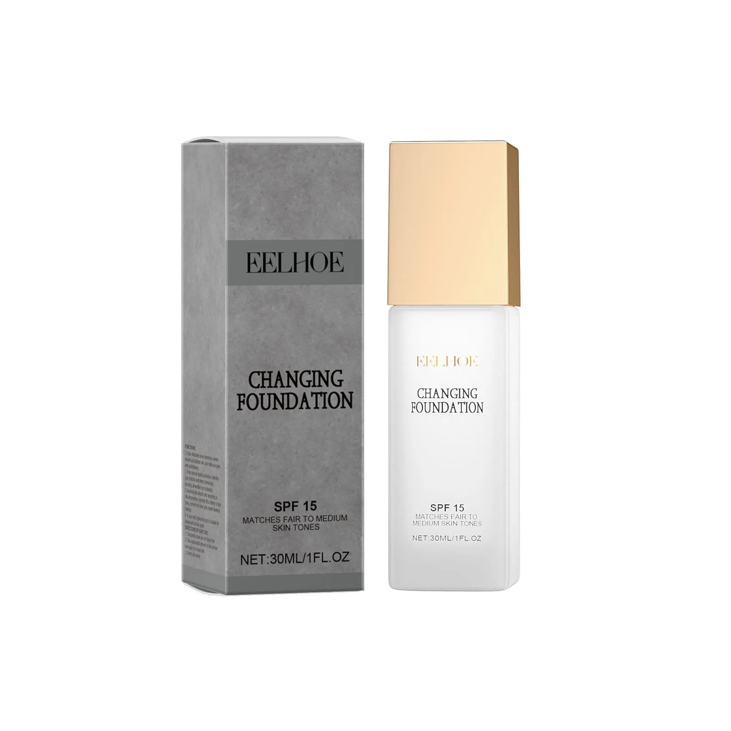 Spf 15 Colour Changing Foundation Full Coverage Waterproof Makeup of the Face Brightening Mature Skin Foundation Cosmetics 30ml