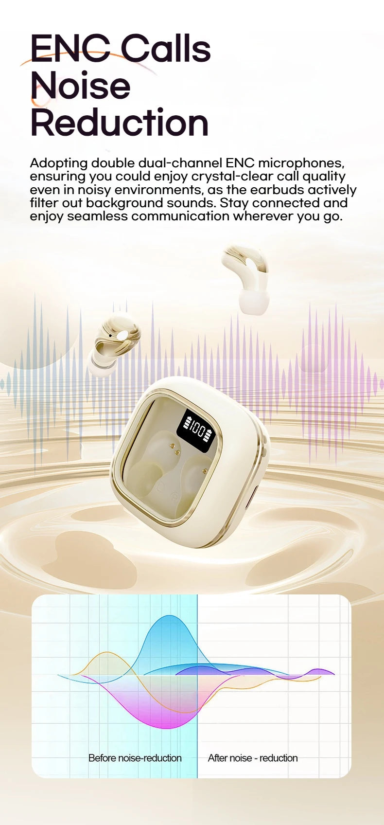 Sansui W42 Sleeping Earphones Wireless Bluetooth TWS Earbuds Invisible in-Ear Bluetooth 5.4 Headsets Physical Noise Reduction