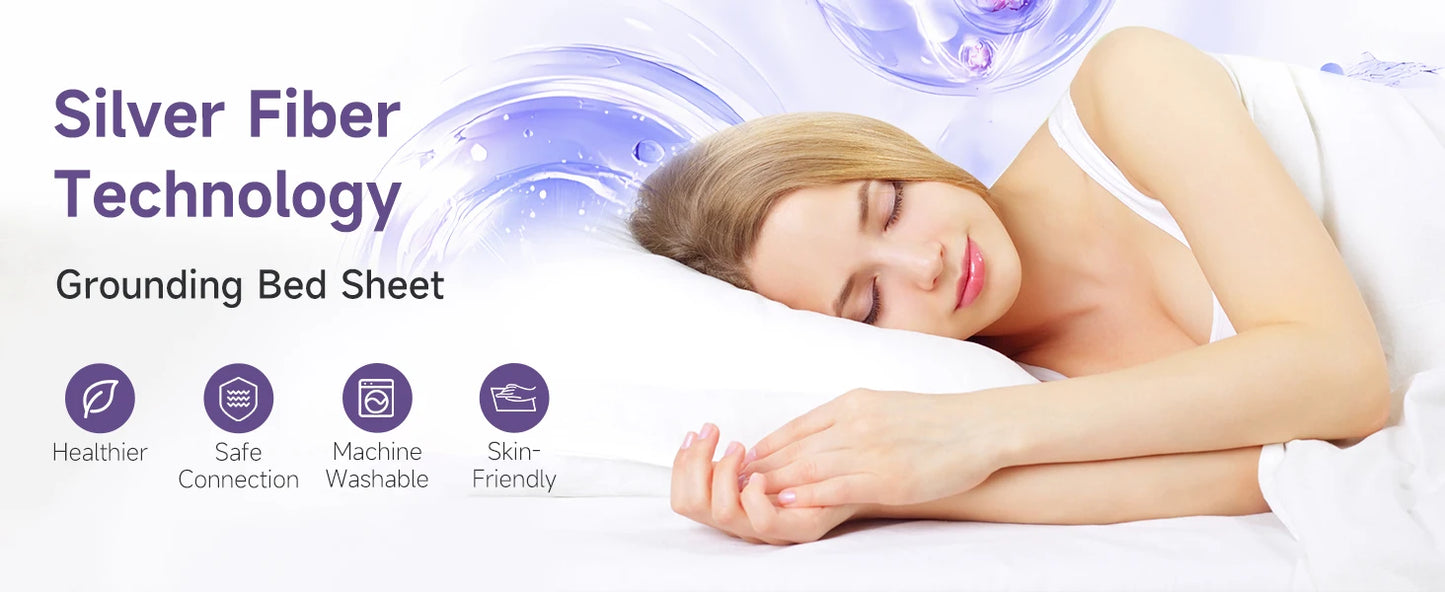 Grounding Bed Sheet Anti-static Grounding Sheet Conductive 95% Cotton and 5% Soft Silver Fiber Flat Sheets Sleep Bed Mat
