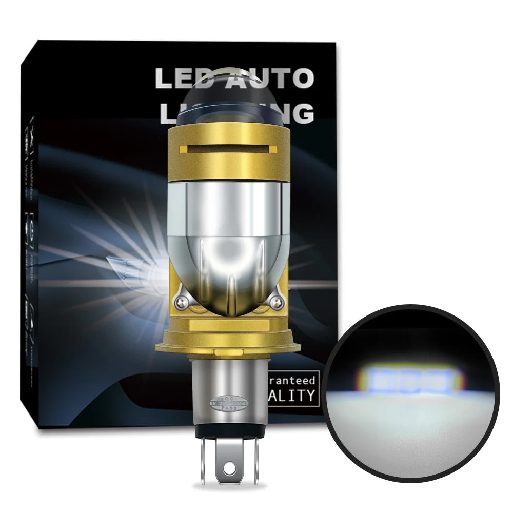 Stella Bi LED Lens Projector H4 Mini Bulb 110W Canbus 14000LM Easy Install Fan Cooling Lens Headlight For Car/Motorcycle 8-90V