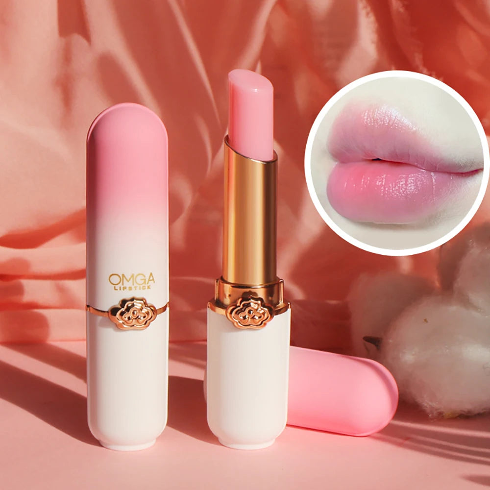 Moisturizing Lip Gloss Color Changing Lipstick Peach Lipstick Temperature Color Changing Waterproof Makeup Lipstick Cosmetics
