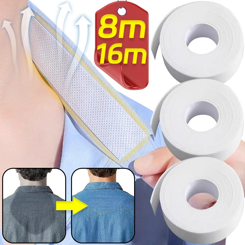Sweat Uptake Collar Sticker Shirt Quickly Absorb Sweat Tape Clothing Anti Dirty Collar Stickers Hat Brim Cuttable Thin Patch