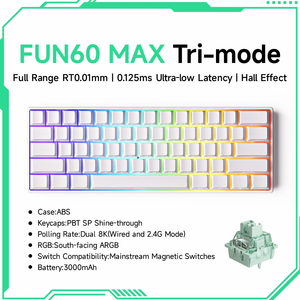 Akko MonsGeek FUN68 FUN60 PRO&MAX  HE Magnetic Keyboard 60% 65%Gaming Keyboards Rapid Trigger 8K Custom Keyboard Gamer Esports