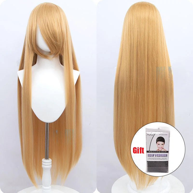 Snoya 100cm synthetic long straight cosplay wig with bangs Heat Resistant hair Anime pink blonde red purple women wig