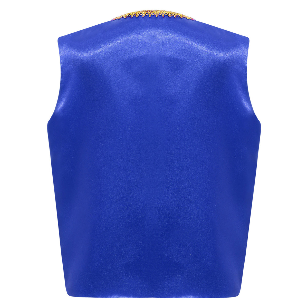 Kids Girls Boys Medieval Steampunk Costume Arabian Prince Sleeveless Golden Trim Waistcoat Vest Halloween Cosplay Fancy Dress Up