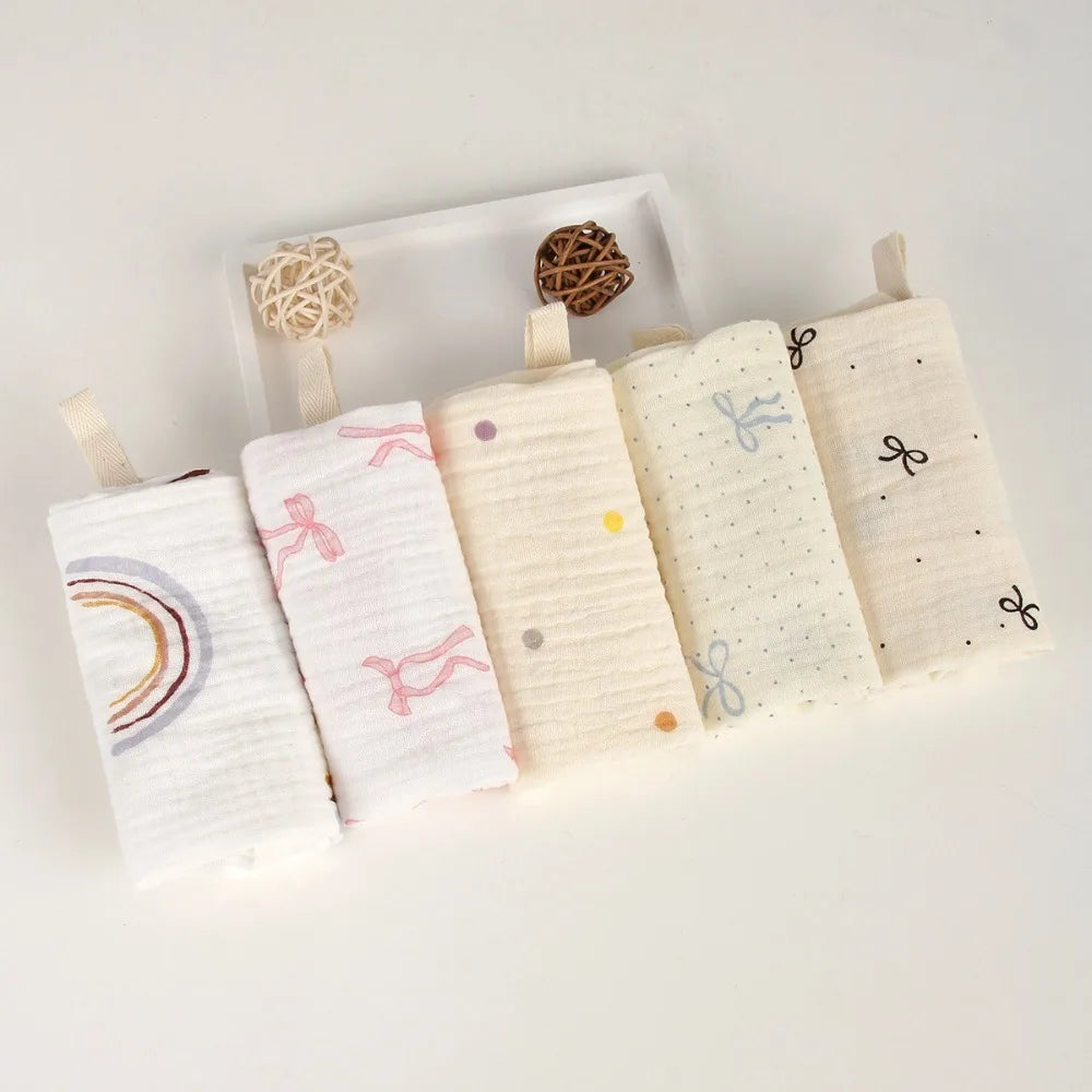 4-Layer Pure Cotton Portable Washcloth for Newborns - Soft Absorbent Square Gauze Towels for Burping High Quality