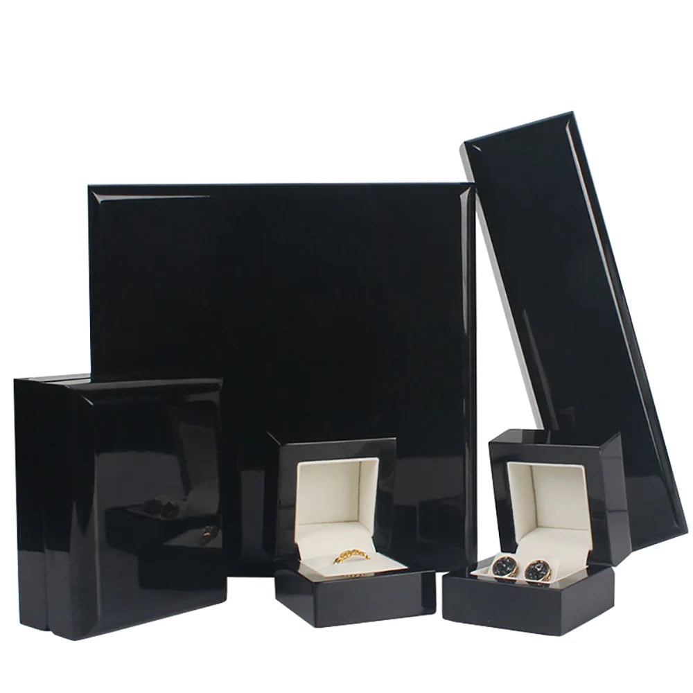 High Gloss Wooden Lacquer Finish Jewelry Ring Earing Box Jewellery Necklace Pendant Bracelet Packaging Storage Case