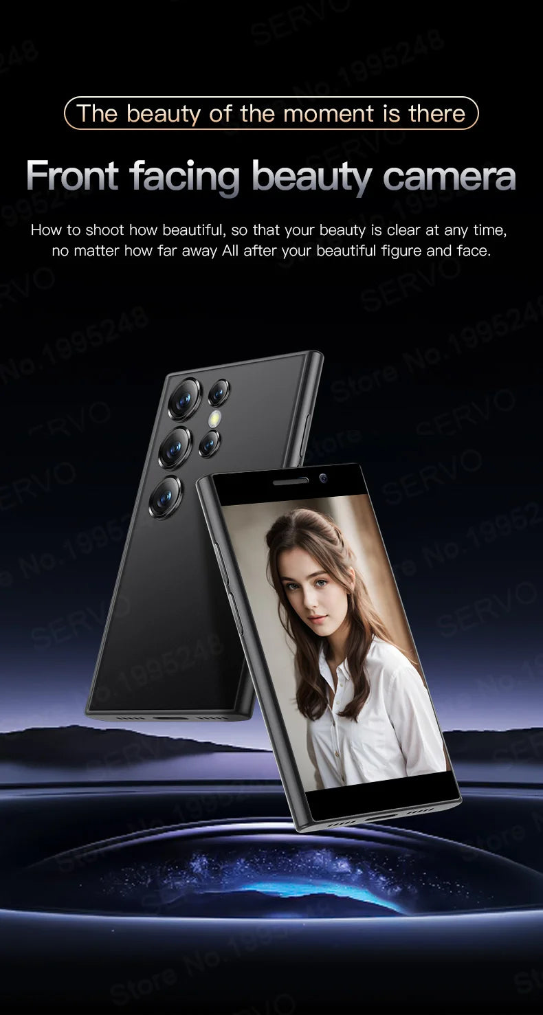 SERVO S24 MINI Android Smartphone 4G Network 2 SIM standby Play Store Face Unlock 3.0" Color Screen Mini Card Smart Mobile Phone