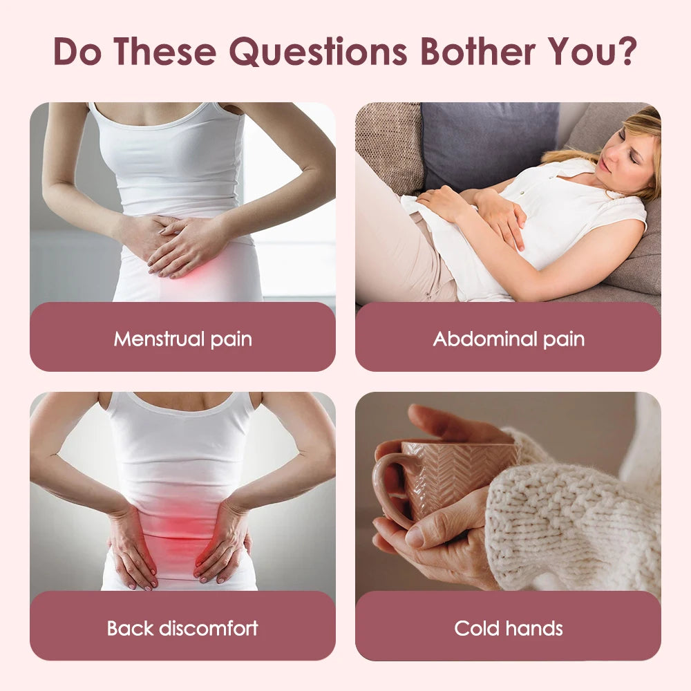 Cordless Electric Heating Pad Belt Adjustable Levels for Women Best Abdominal Heating Massager Hot Compress for Menstrual Period