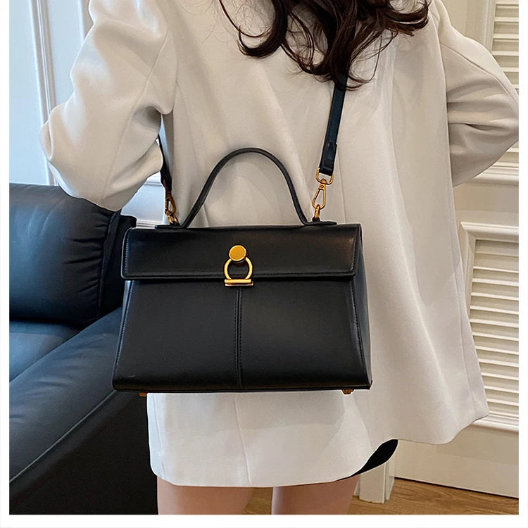 2025 New Classic Style Solid PU Square Shoulder & Crossbody Bags High Quality Sense of Luxury Simple Commute Handbags for Women