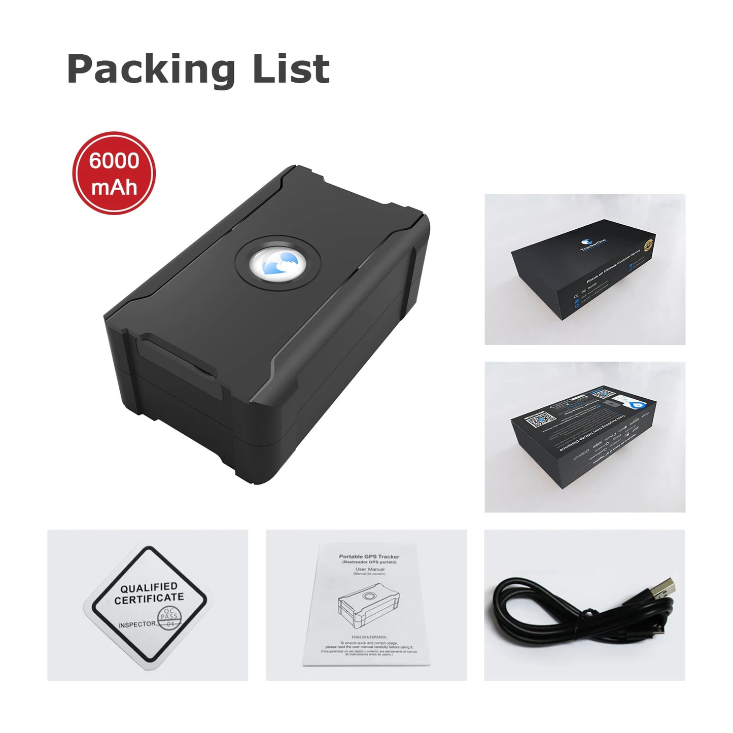 Portable Auto Tracker 6000mAh Big Battery Long Last Vehicle Locator Motorcycle Car Security Protection with iOS Android APP