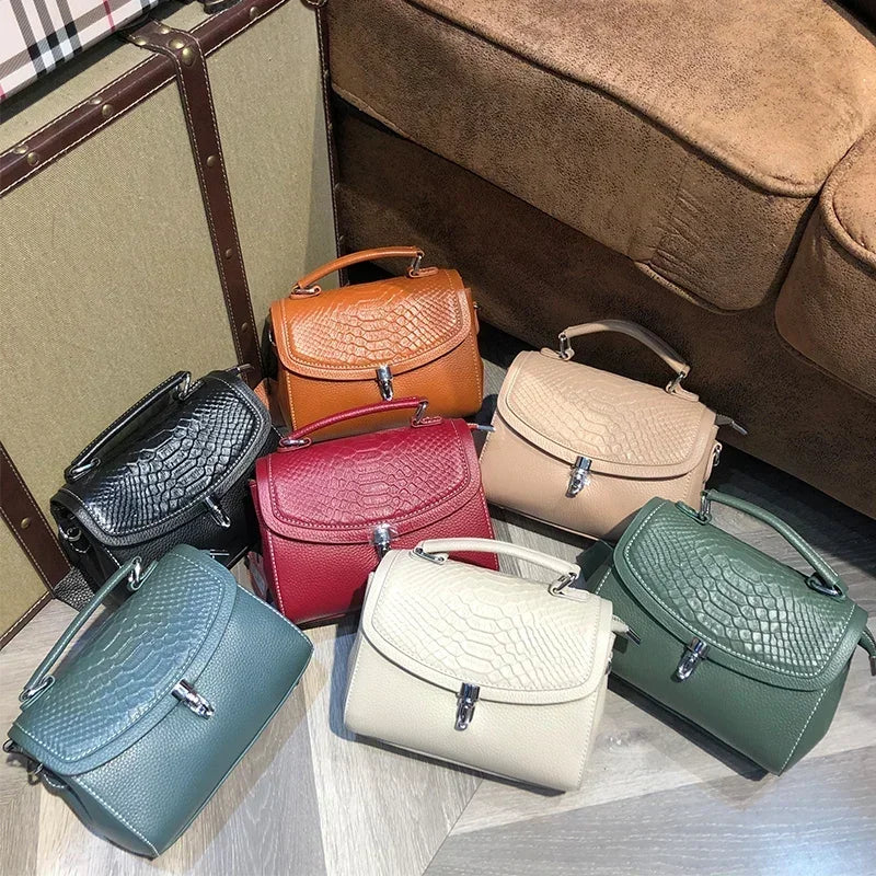 women's mini handbag Ladies' luxury crossbody bag fashionable crocodile pattern design women's genuine leather crossbody bag