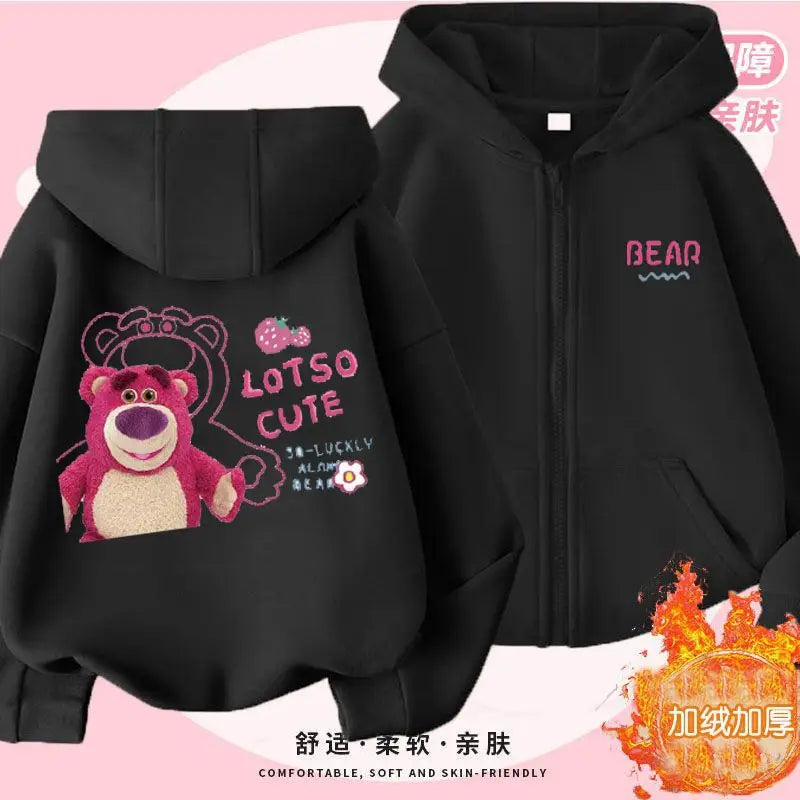 Kuromi Zipper Hoodies Girls Cinnamoroll Sweatshirt Autumn And Winter Long Sleeve Harajuku Pullovers Series Stich Casual Hooded