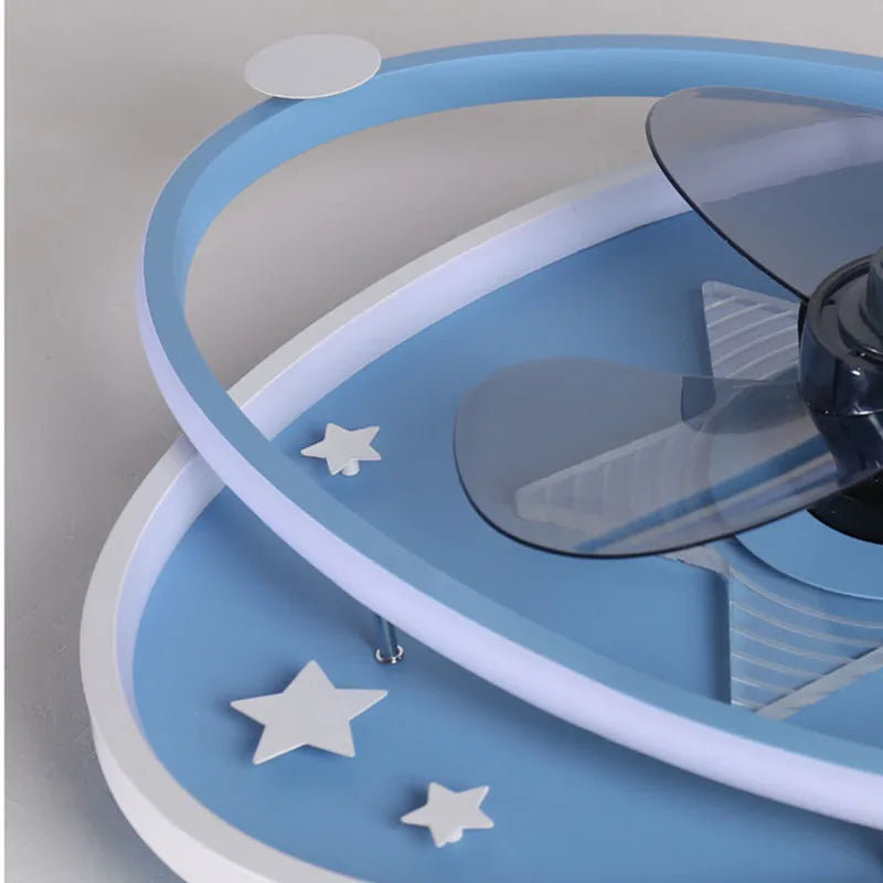 with light small ceiling fan Led kids light with fan Chandelier For Home Bedroom Lamp 3 Color Dimmable remote control fan light