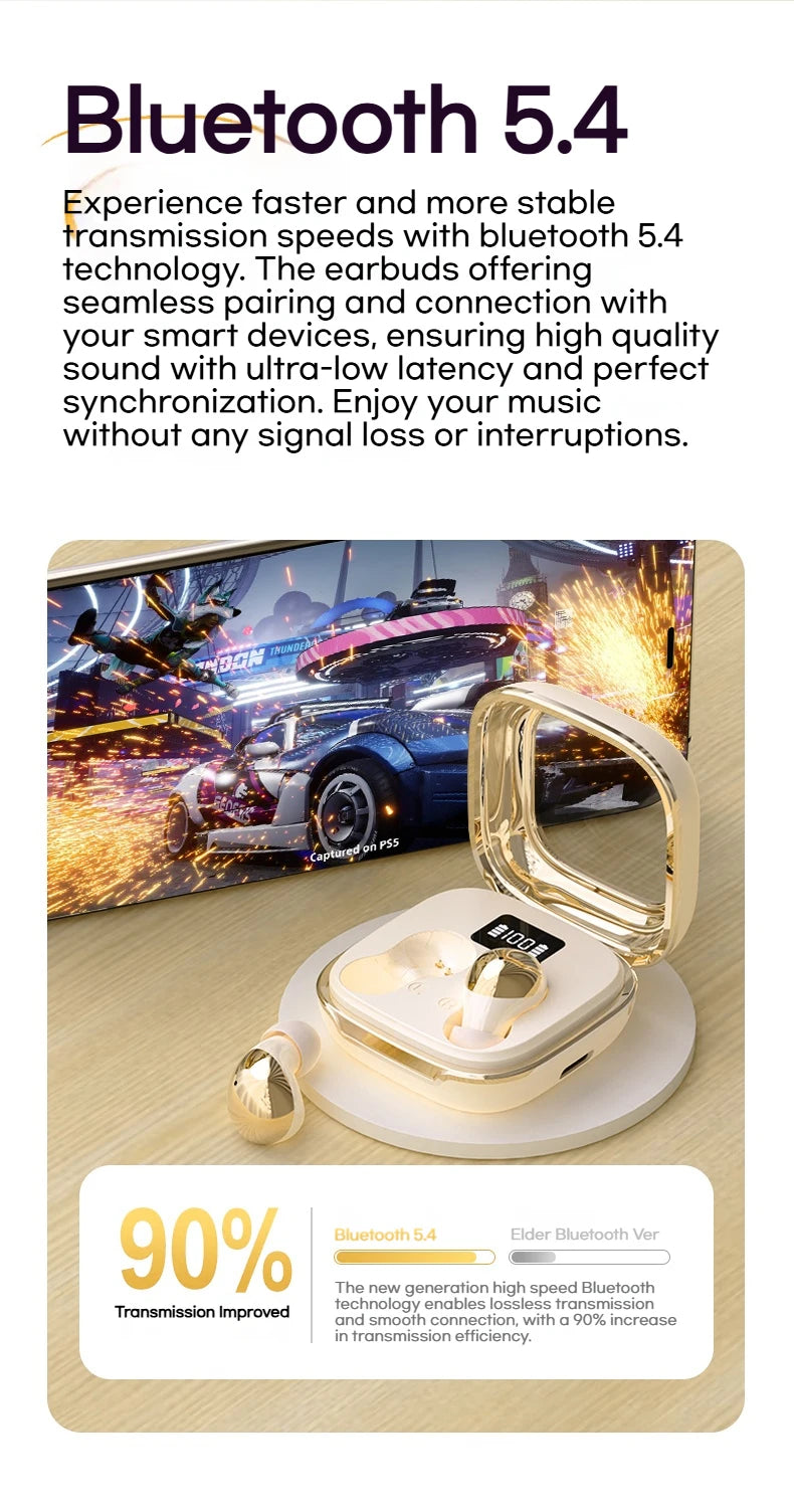 Sansui W42 Sleeping Earphones Wireless Bluetooth TWS Earbuds Invisible in-Ear Bluetooth 5.4 Headsets Physical Noise Reduction