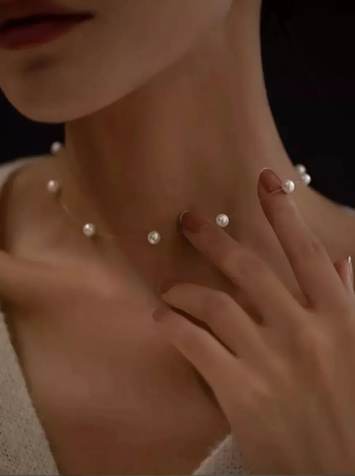 Elegant Cute  White Imitation Pearl Beads Choker Clavicle Chain Necklace For Women Wedding Jewelry Collar 2023 New