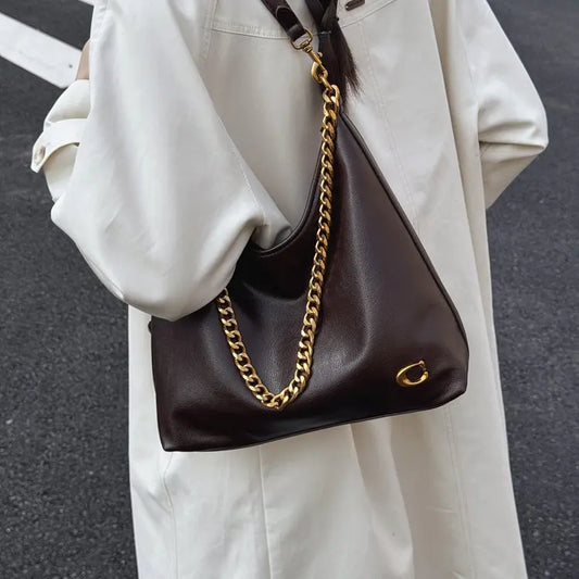 Luxury Brand Trendy Diaper Bag Stylish Leather Crossbody Handbag For Women Elegant Messenger Purse Minimalist Chic