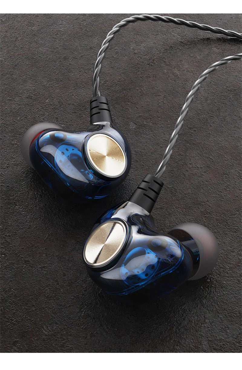 Dynamic HiFi Wired Earphone In Ear Monitor Sport Headphones Bass Stereo Gaming Noise Cancelling Headset Music Earbuds With Mic