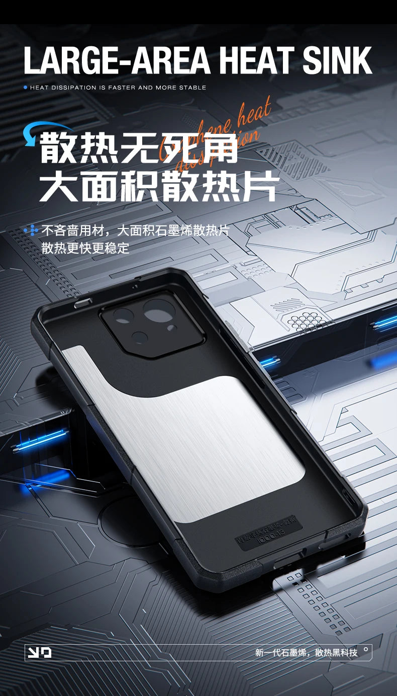 Graphene Cooling Magnetic Case for ASUS ROG Phone 9 8 7 Drop-proof Ice Hand Feel Soft Cover for Gamers Gaming