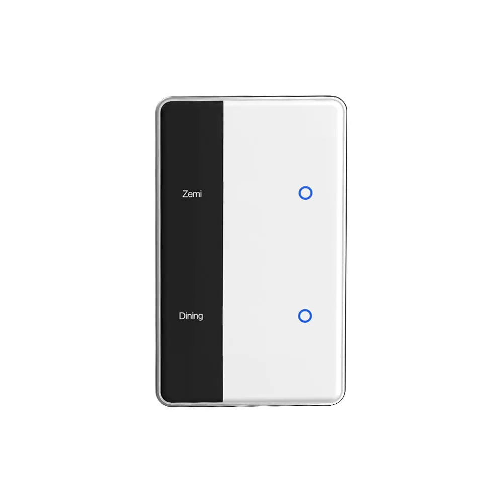 Zemismart DIY Name Switch Zigbee Smart Display Screen Touch Light Switch US Type Works with Tuya Alexa Google Home Voice Control