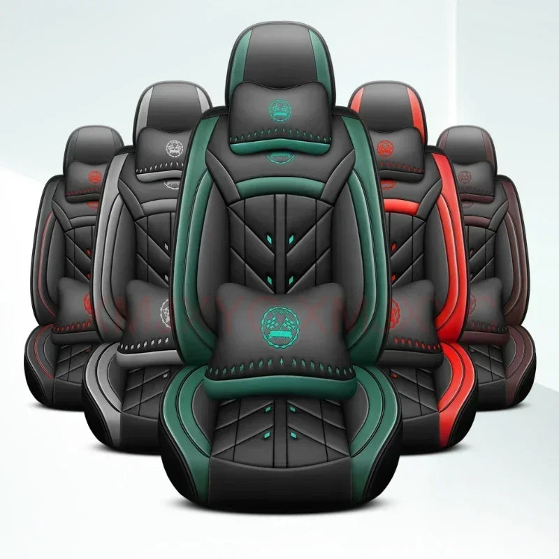 Universal Style Full Coverage Car Seat Cover for Ford Focus Mk4 Audi A6 4F W211 Skoda Kodiaq Clio 4 Car Accessories Pu Leather