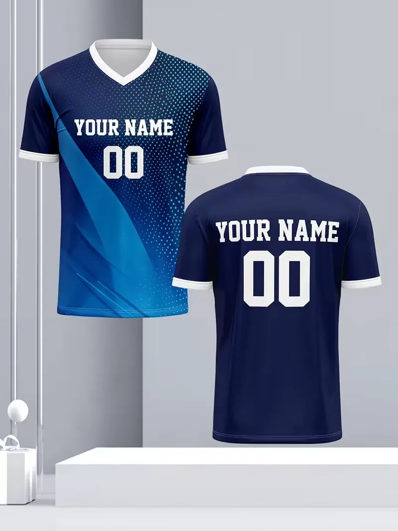 Custom Name & Number Soccer Jersey Men's Personalized Football Shirt Short Sleeve Breathable Team Sports Uniform T Shirt