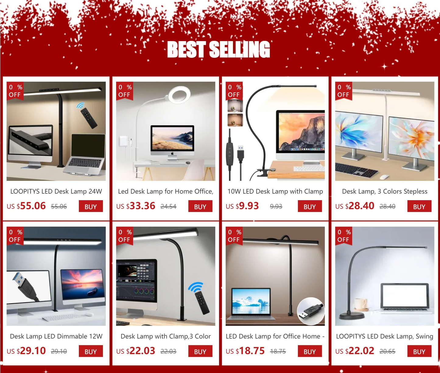 Desk Lamp LED Dimmable 10W 40CM Desk Lamp Clampable Eye Protection  Clamp Light 3 Colour Temperature10 Brightness