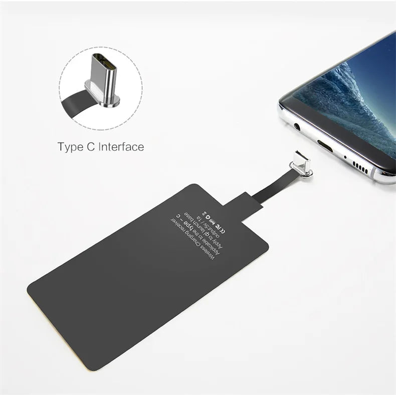 Wireless Charger Receiver Support Type C Micro USB Fast Wireless Charging Adapter For iPhone 5 6 7 Android phone Wireless Charge