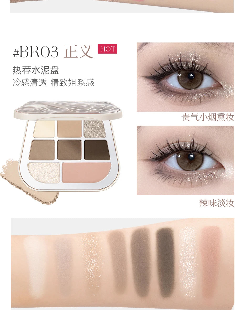 FOCALLURE 8 Colors Eyeshadow Palette Matte Satin Shimmer Glitter Fine Flash Waterproof Easy to Wear Longlasting Eye Makeup