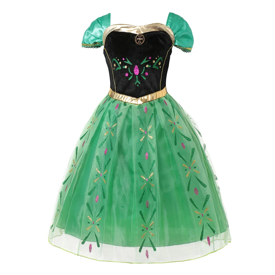 Halloween Birthday Dress Cinderella Snow White Aurora Rapunzel Princess Costume for Girls Kids 2-8Y