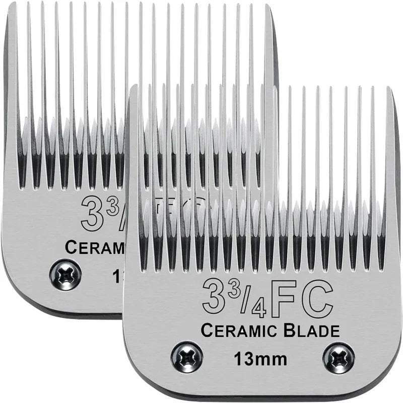 2PC Detachable Pet Clipper Replacement Ceramic Blades Compatible with many Andis /Oster A5/Wahl KM Series Dog Clipper Trimmer