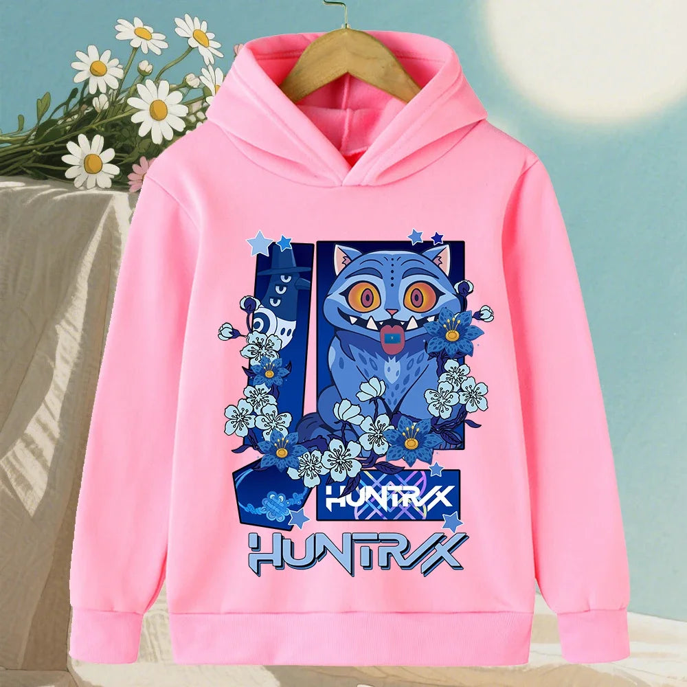 KPop Demon Hunter Boy Girl Hoodies Popular Anime Harajuku Y2K Sports Cute Fashion Children Autumn Winter Sweatshirt Clothing Top