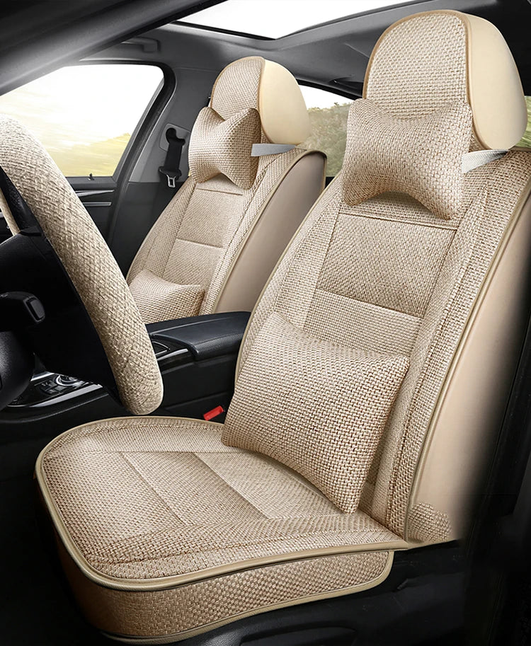 Universal Flax Car Seat Cover For Suzuki Grand Vitara SX4 Swift Ignis Auto Accessories Interior Breathable Protector Pads 차량용품