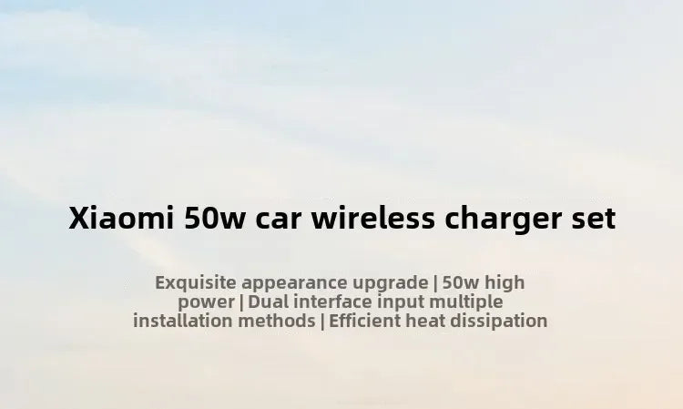 Xiaomi 50W Wireless Car Charger Set Smart Fast Quick Charging Auto Accessories Support Power-Off Car Mount Induction Charging