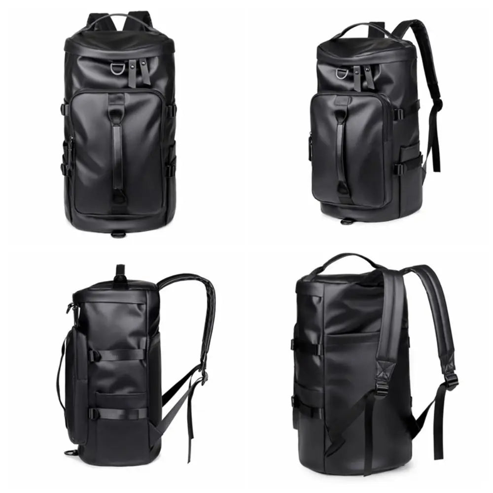 Large Capacity Sports Gym Bag Waterproof Multipurpose PU Leather Backpack Storage Pack Dry Wet Separation Travel Shoulder Bag