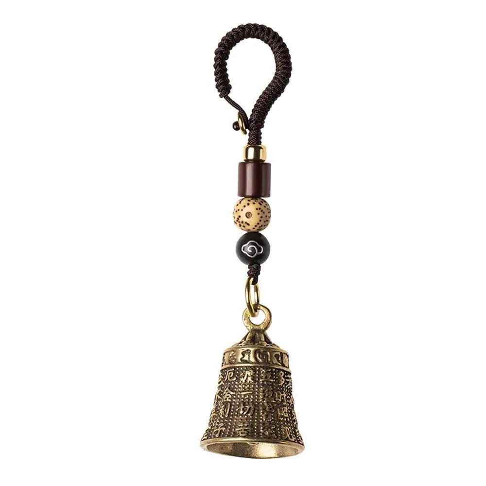 Interior Accessories Tibetan Buddhism Lucky Rope Brass bell Scripture Sutra Key Rings Car Key Chain Keyfob Car Key Chain