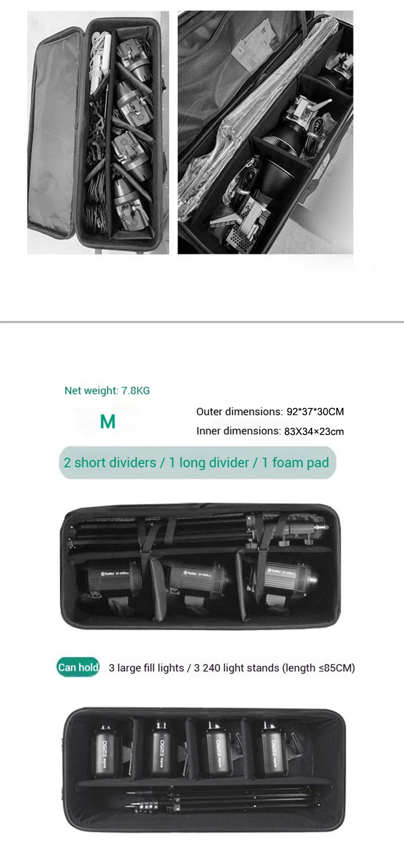 Photography Equipment Storage Luggage Photography Equipment Trolley Light Stand Tripod Outdoor Photography Storage Luggage